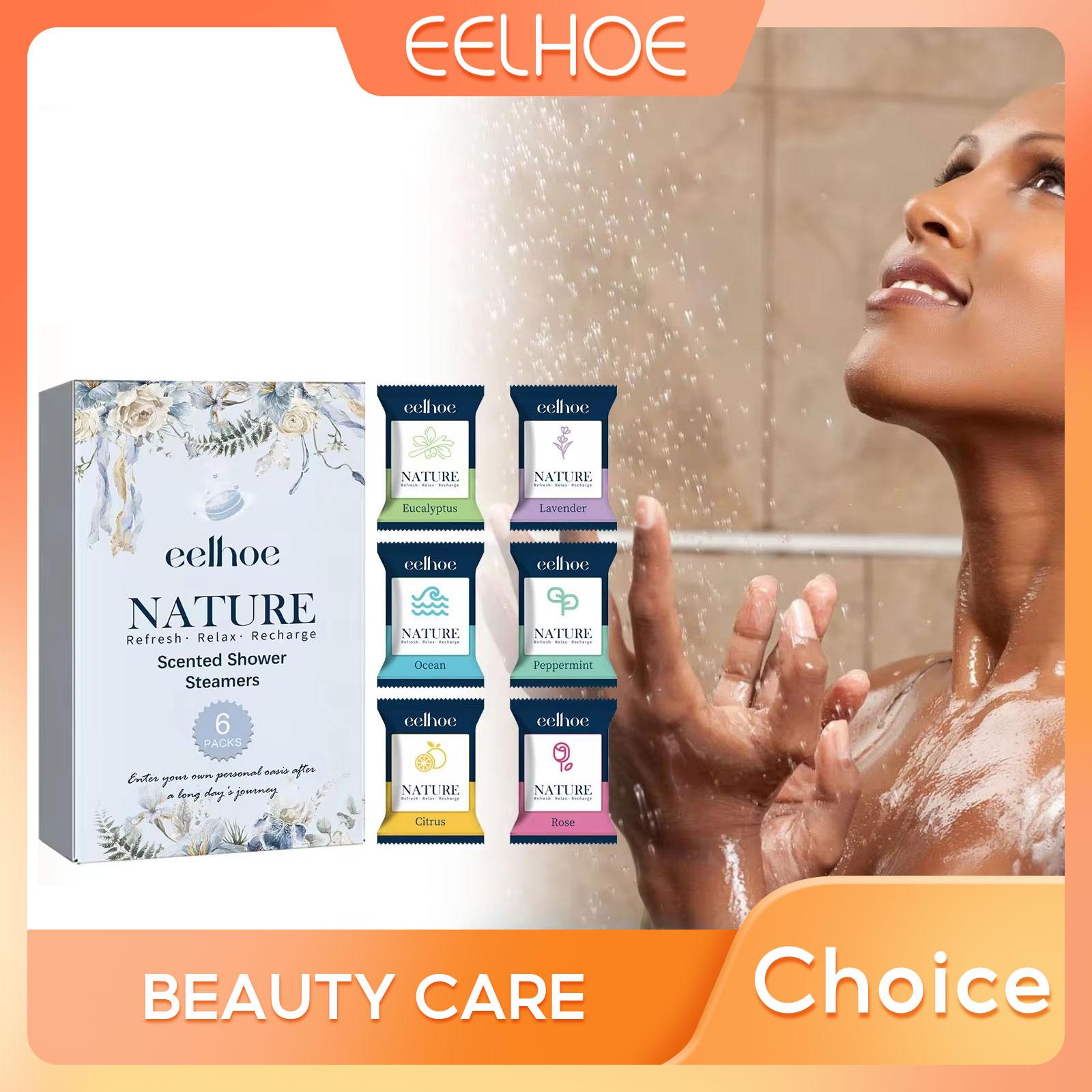 Shower Steamer Tablet - Eelhoe Reliëf Natuurlijk Geparfumeerde Douchestroomers Tabletten