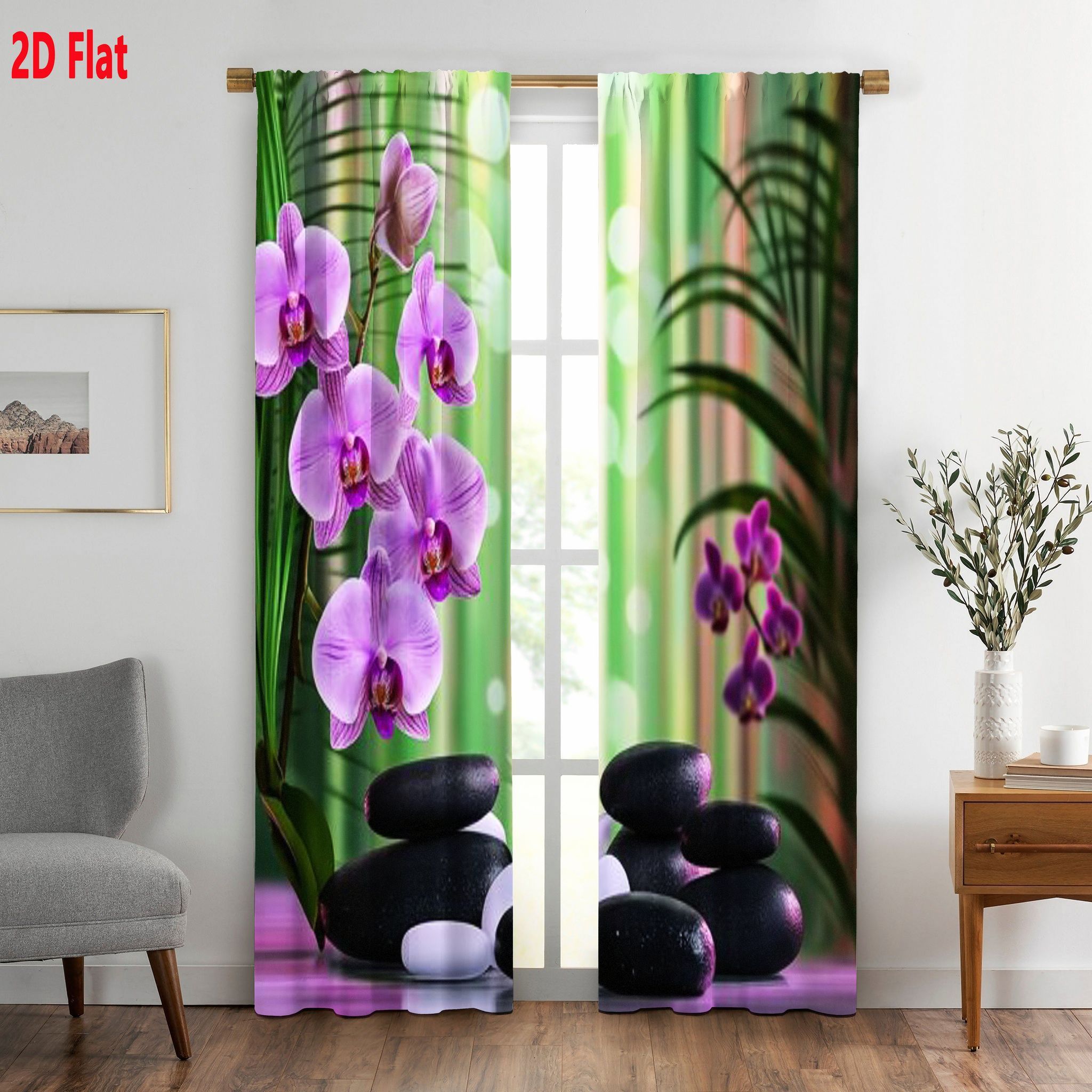 Wellness Spa With Hotel - 2D plat, 2 stuks paarse orchidee